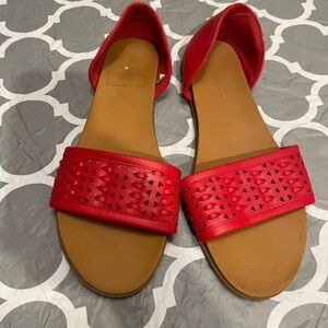 Women’s Andiamo Flat Red Sandals Abailey Size 8